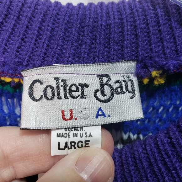 Vintage Deadstock NWT Colter Bay USA Striped Sweater Size Large Condition is New - Picture 3 of 6